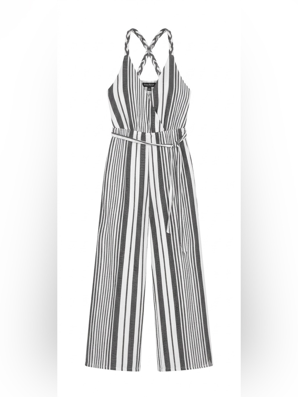 Dress Forum - Criss Cross Jumpsuit - Size Small - Black & White Striped
